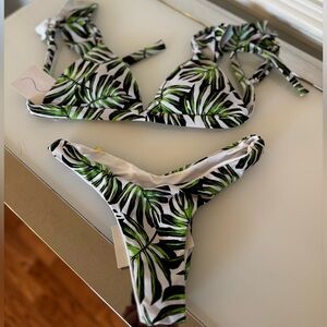 Leaf Print Bikini Set